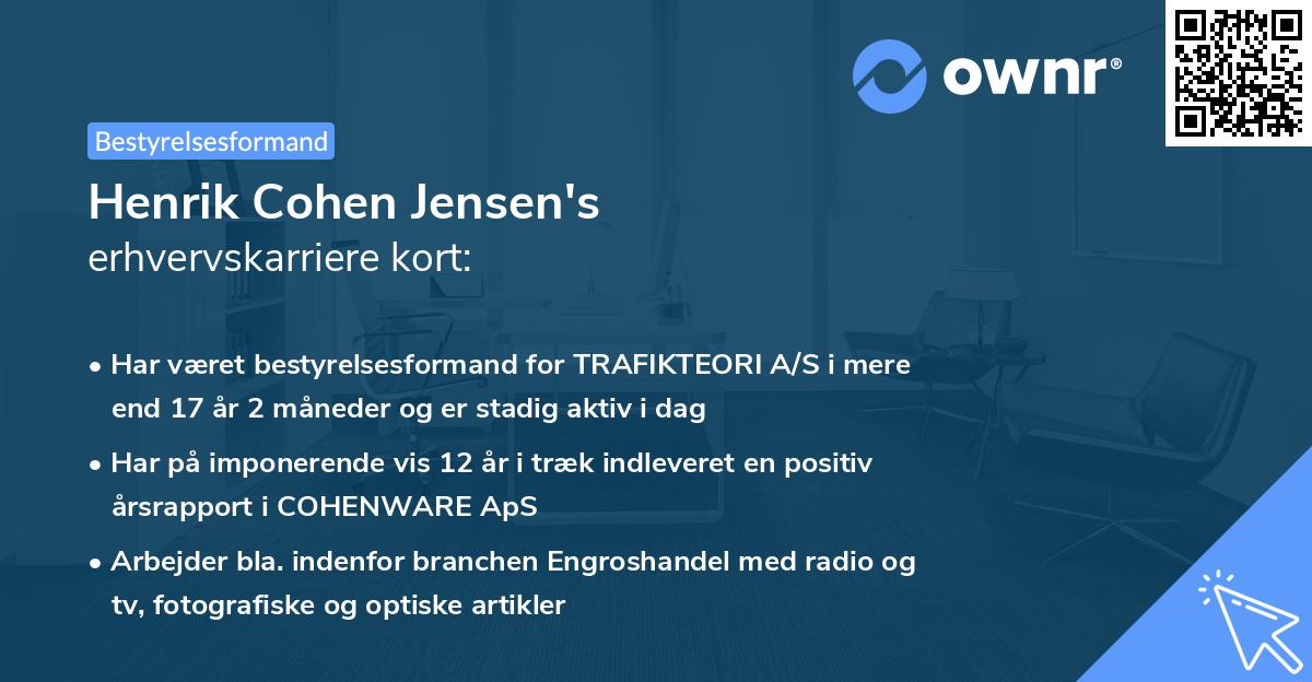 Henrik Cohen Jensen's erhvervskarriere kort