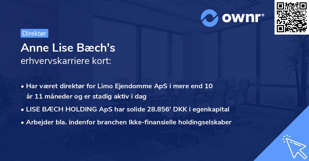 Anne Lise Bæch's erhvervskarriere kort