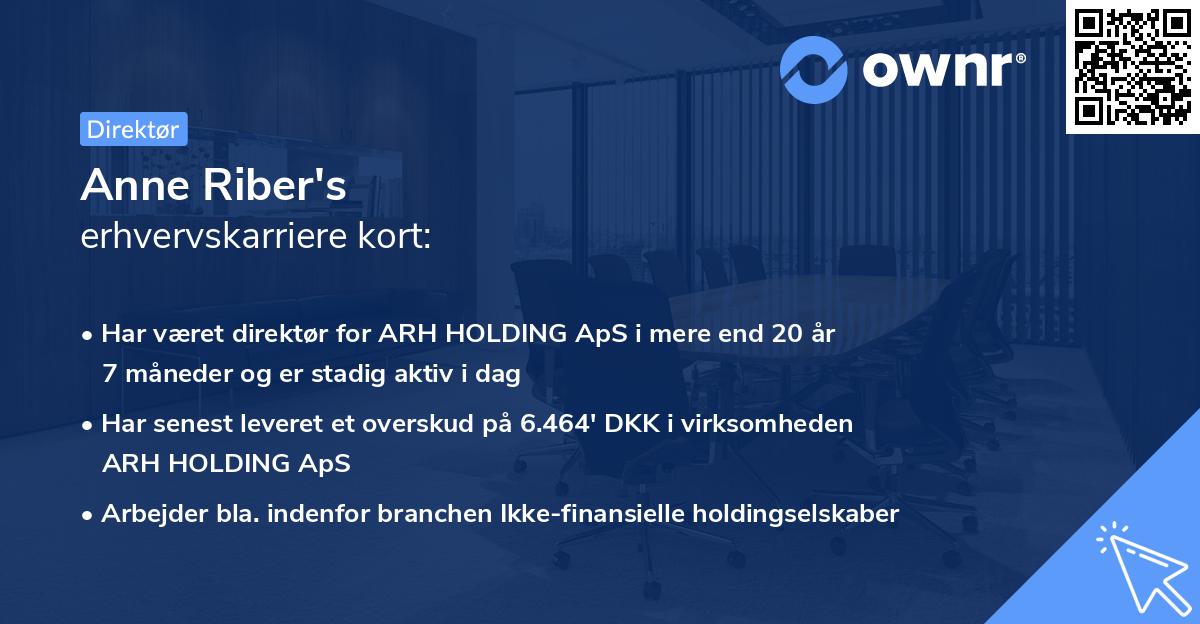 Anne Riber's erhvervskarriere kort