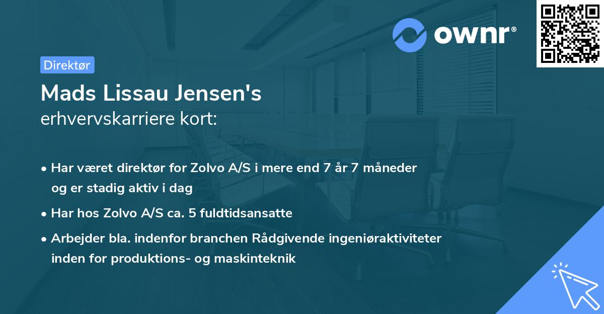 Mads Lissau Jensen's erhvervskarriere kort