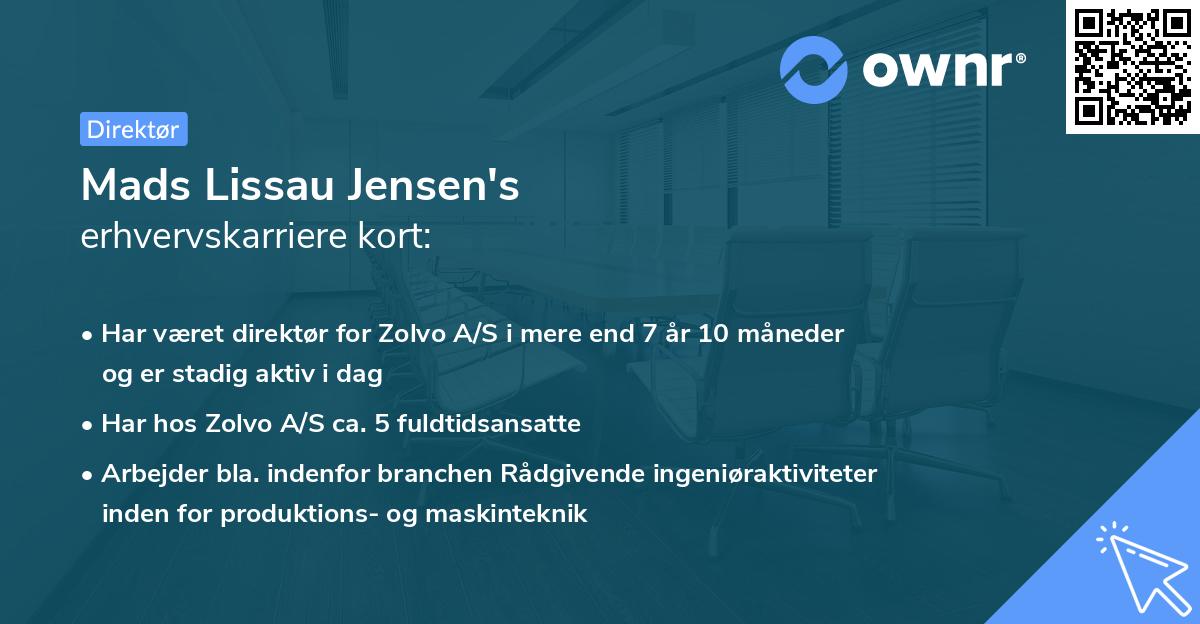 Mads Lissau Jensen's erhvervskarriere kort
