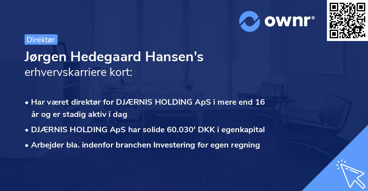 Jørgen Hedegaard Hansen's erhvervskarriere kort
