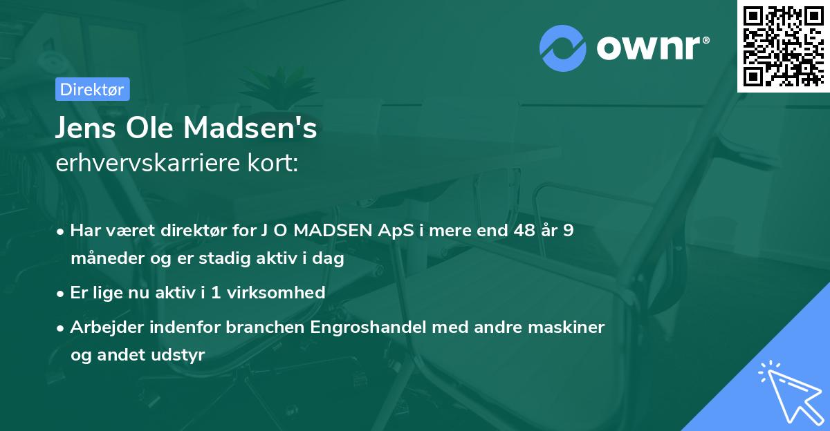 Jens Ole Madsen's erhvervskarriere kort