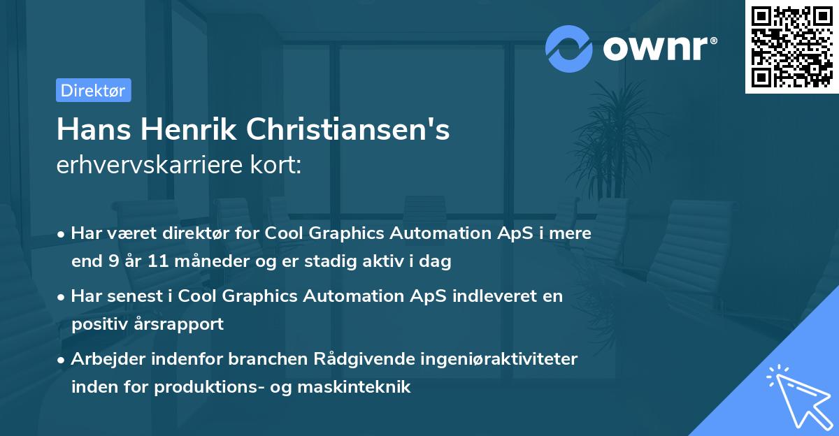 Hans Henrik Christiansen's erhvervskarriere kort