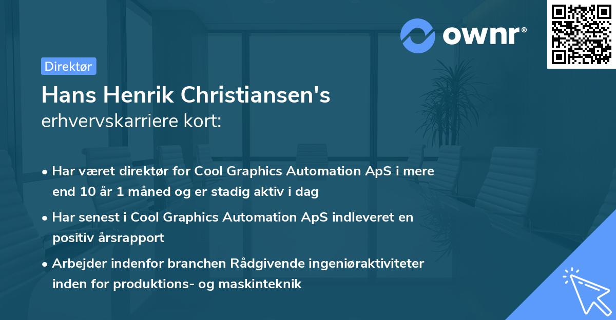Hans Henrik Christiansen's erhvervskarriere kort