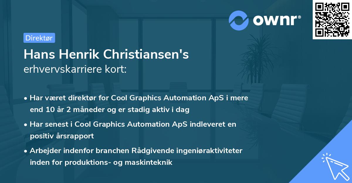 Hans Henrik Christiansen's erhvervskarriere kort