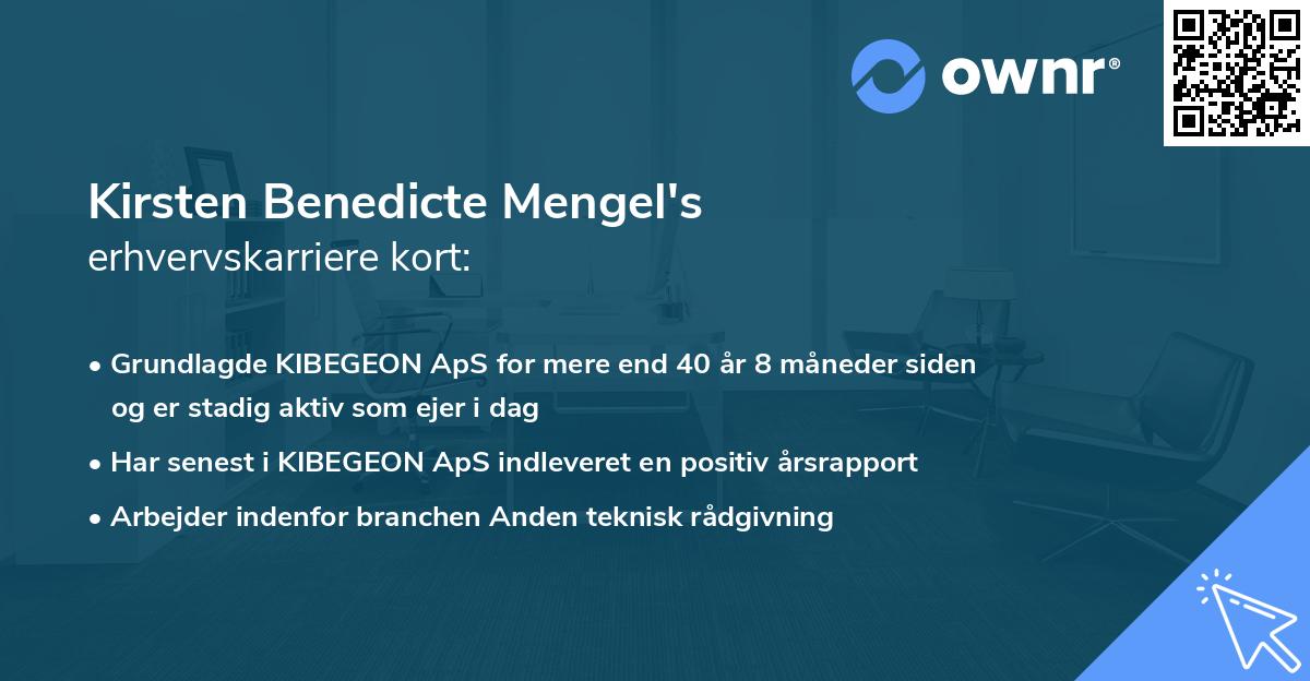 Kirsten Benedicte Mengel's erhvervskarriere kort