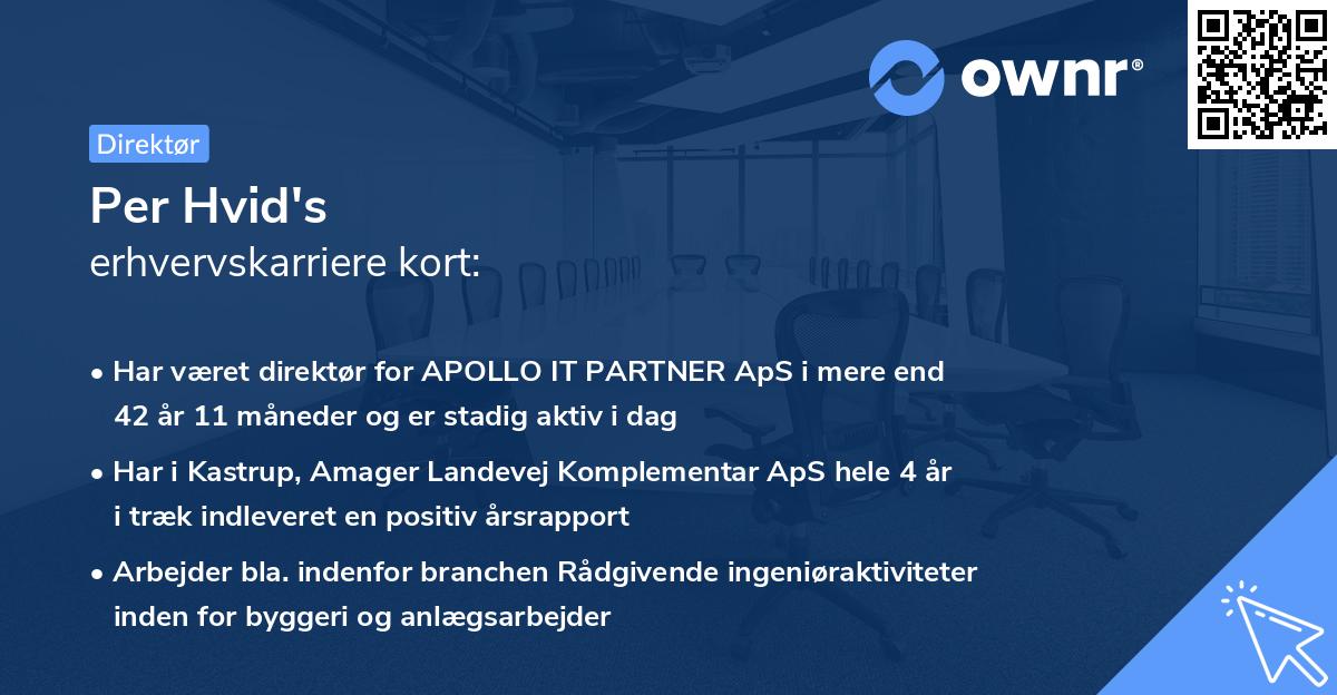 Per Hvid's erhvervskarriere kort