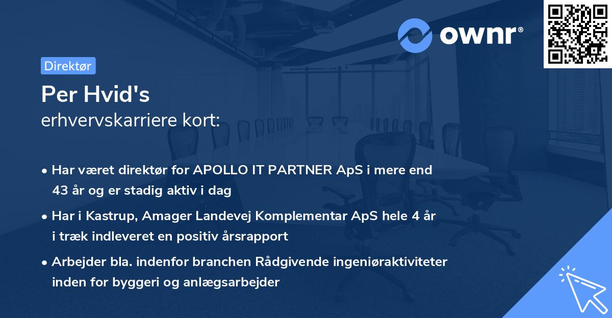 Per Hvid's erhvervskarriere kort