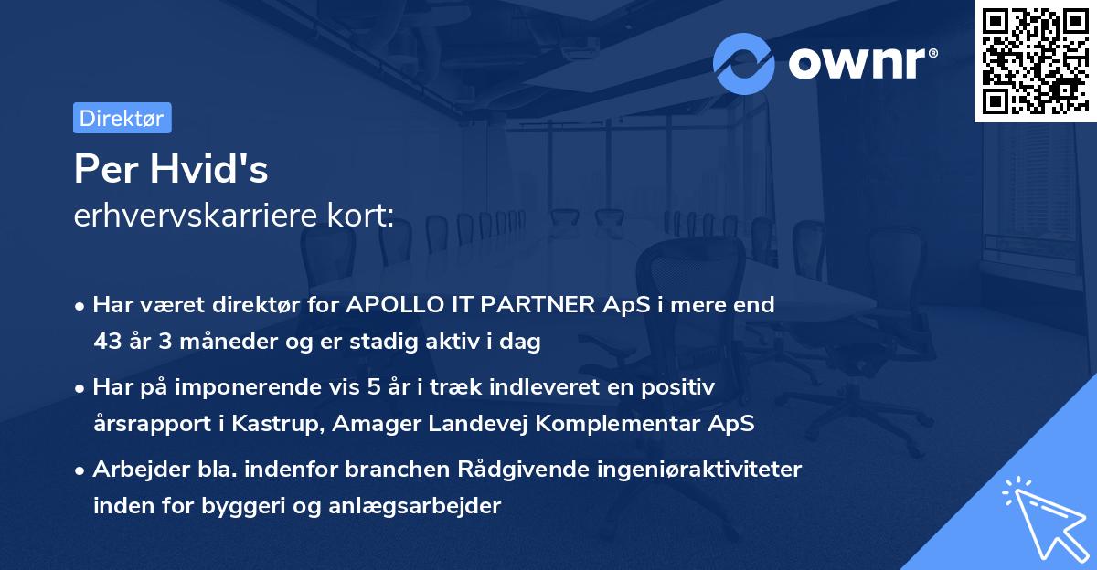Per Hvid's erhvervskarriere kort