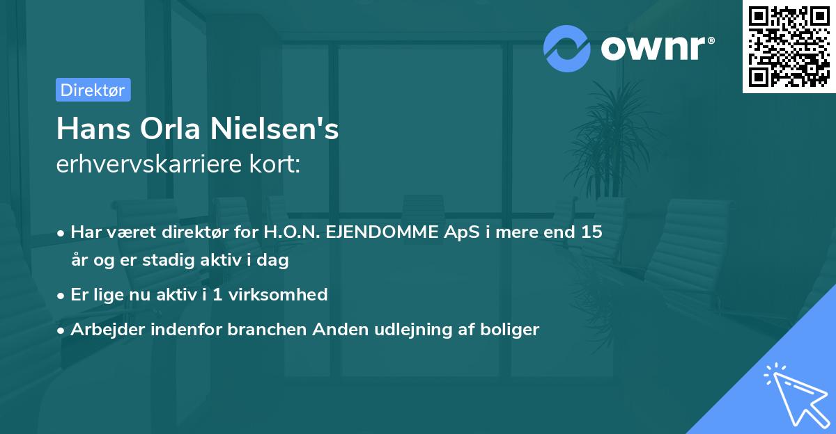 Hans Orla Nielsen's erhvervskarriere kort