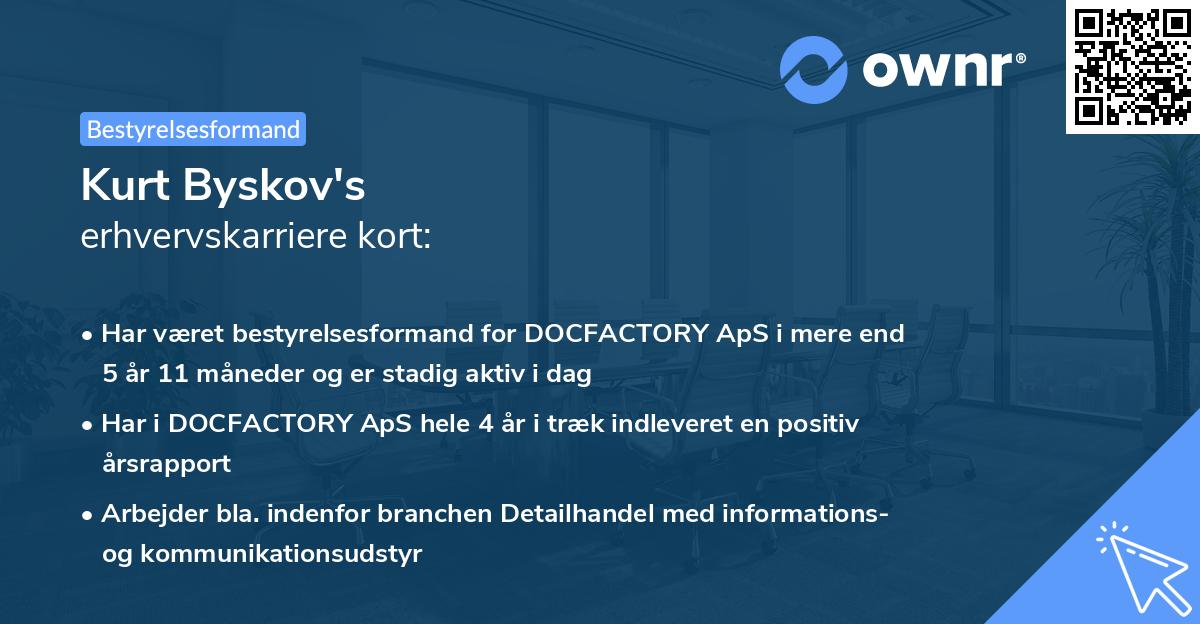Kurt Byskov's erhvervskarriere kort