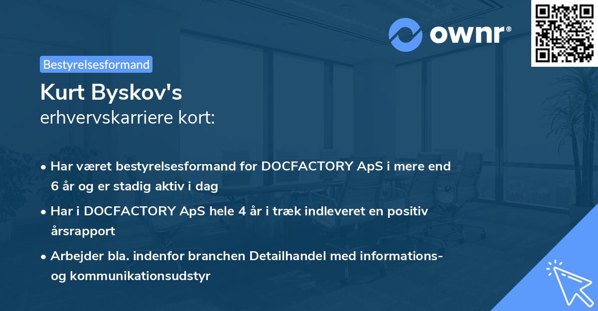 Kurt Byskov's erhvervskarriere kort