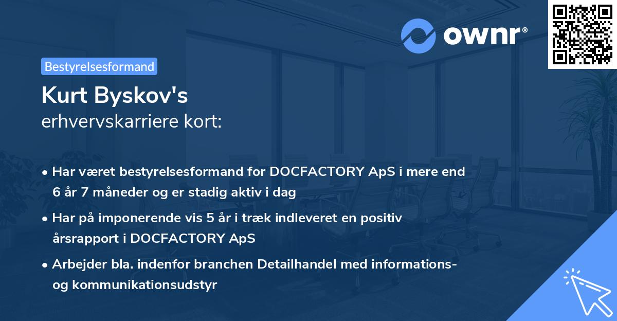 Kurt Byskov's erhvervskarriere kort