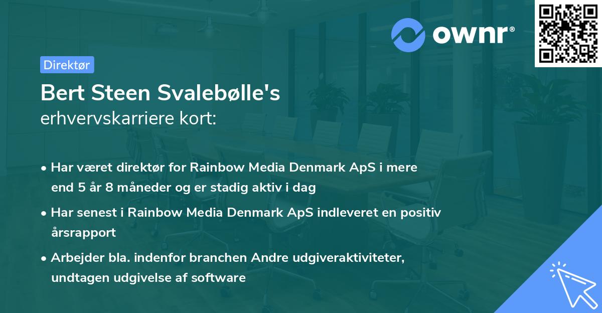 Bert Steen Svalebølle's erhvervskarriere kort