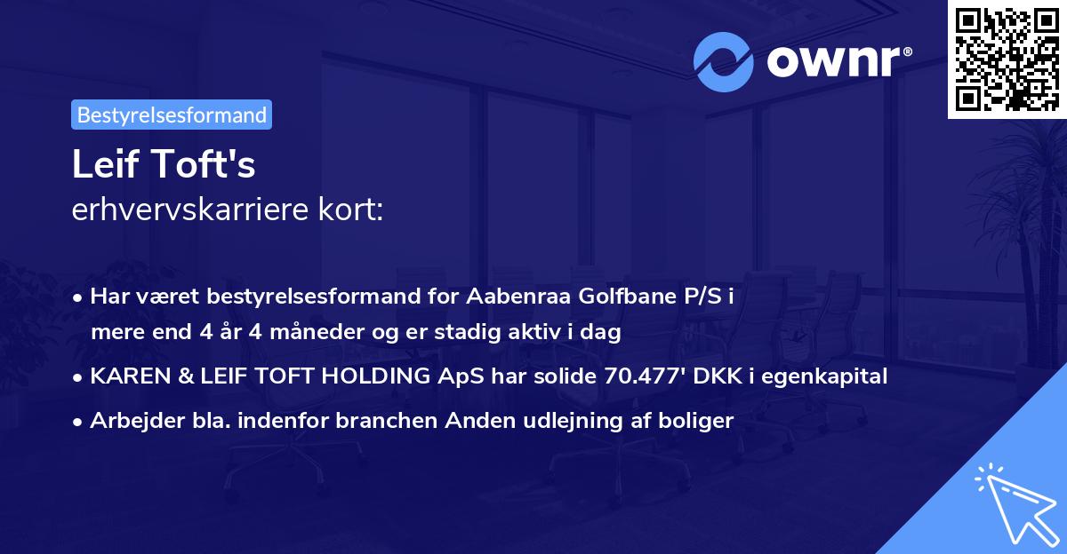 Leif Toft's erhvervskarriere kort