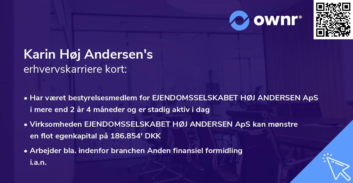 Karin Høj Andersen's erhvervskarriere kort