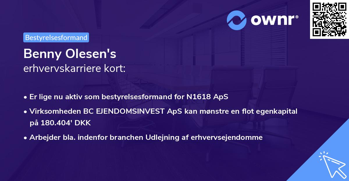 Benny Olesen's erhvervskarriere kort
