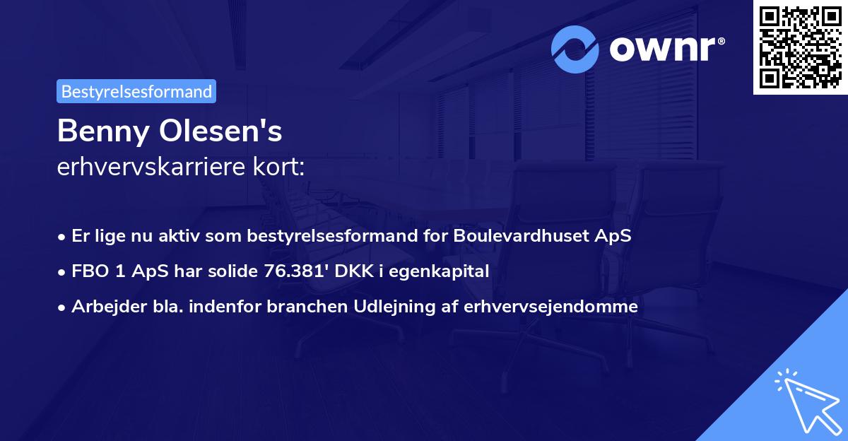 Benny Olesen's erhvervskarriere kort