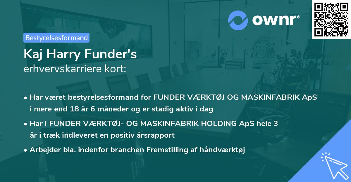 Kaj Harry Funder's erhvervskarriere kort
