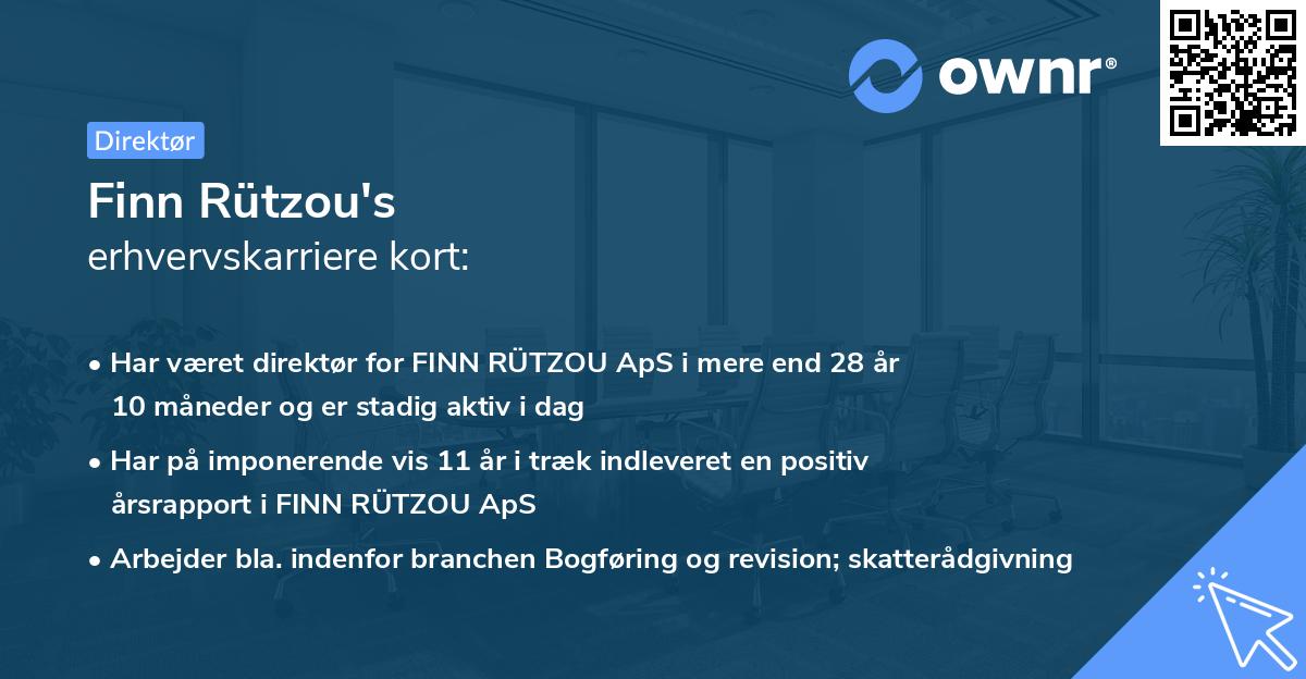 Finn Rützou's erhvervskarriere kort