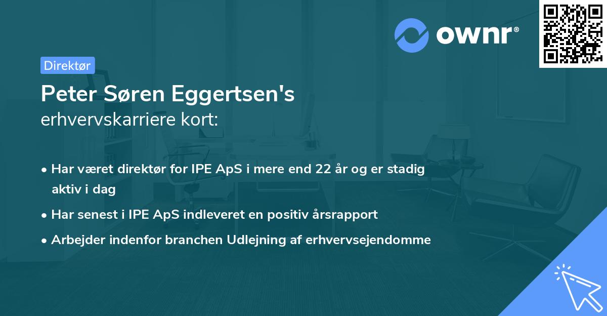 Peter Søren Eggertsen's erhvervskarriere kort