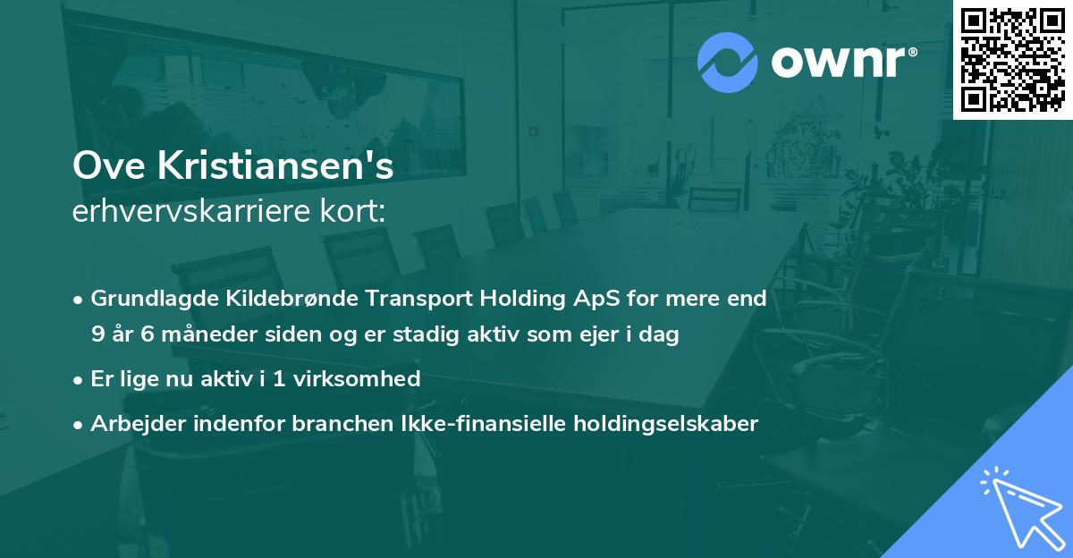 Ove Kristiansen's erhvervskarriere kort