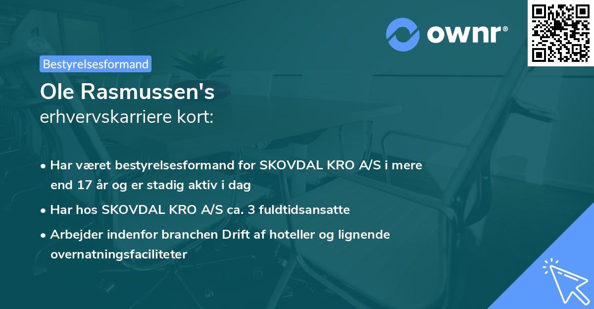 Ole Rasmussen's erhvervskarriere kort