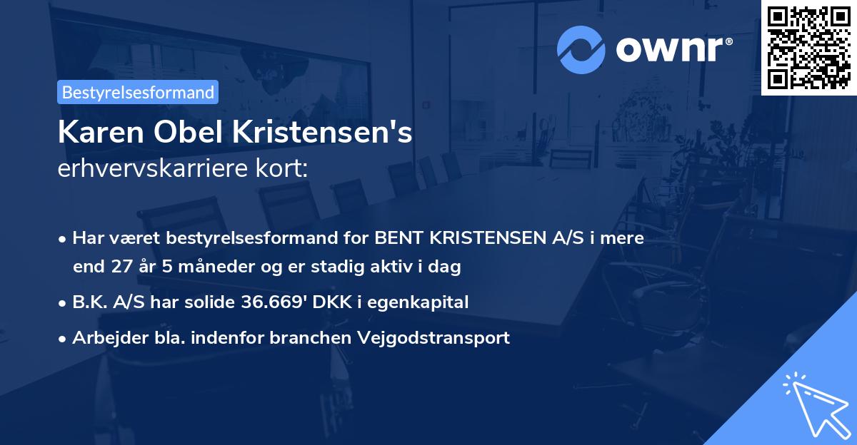 Karen Obel Kristensen's erhvervskarriere kort