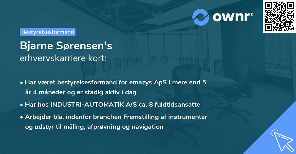 Bjarne Sørensen's erhvervskarriere kort