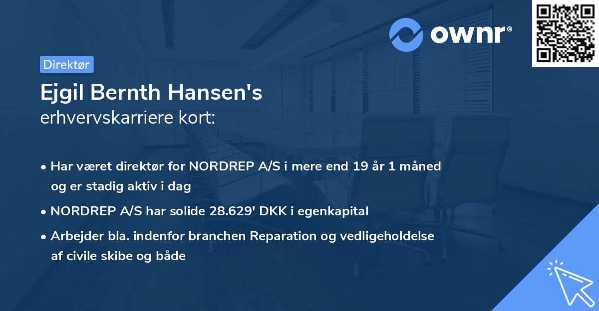 Ejgil Bernth Hansen's erhvervskarriere kort