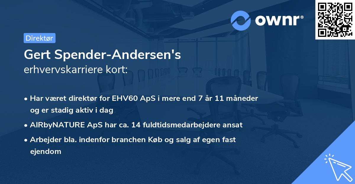Gert Spender-Andersen's erhvervskarriere kort