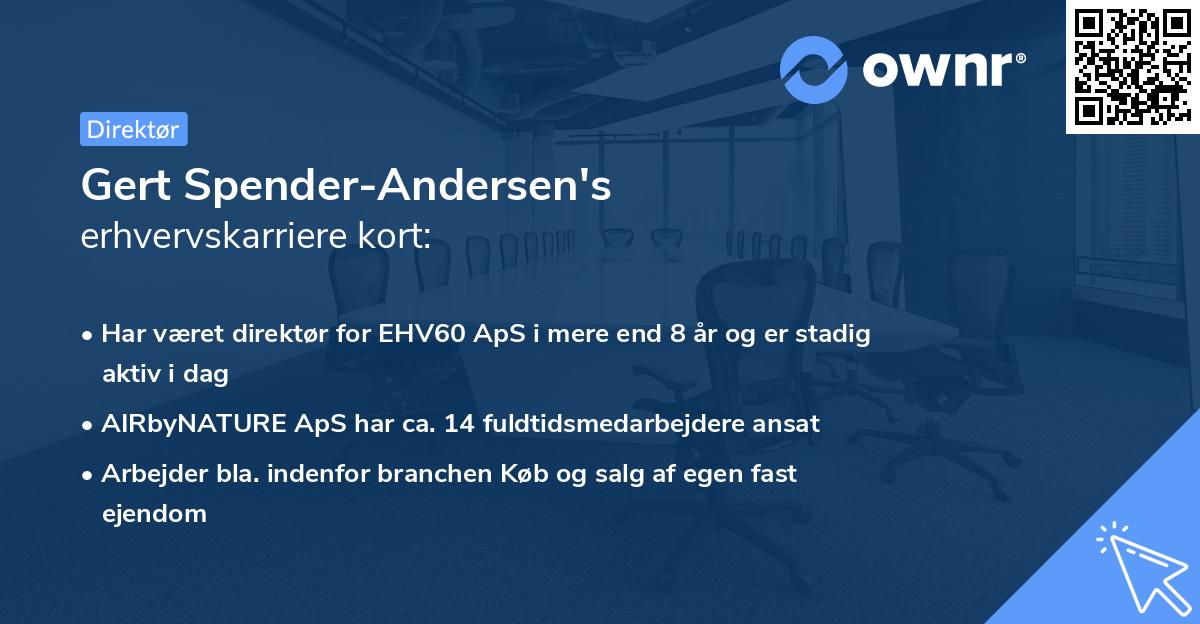 Gert Spender-Andersen's erhvervskarriere kort