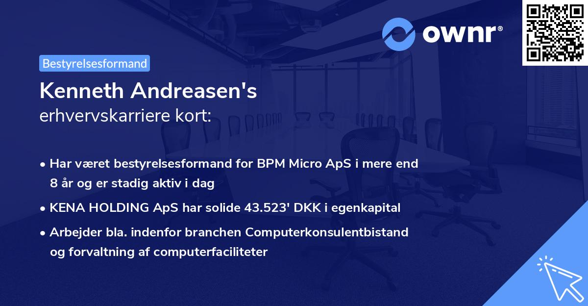 Kenneth Andreasen's erhvervskarriere kort