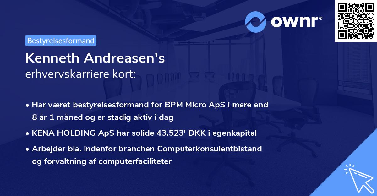 Kenneth Andreasen's erhvervskarriere kort