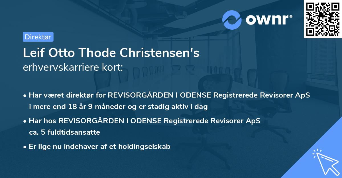 Leif Otto Thode Christensen's erhvervskarriere kort