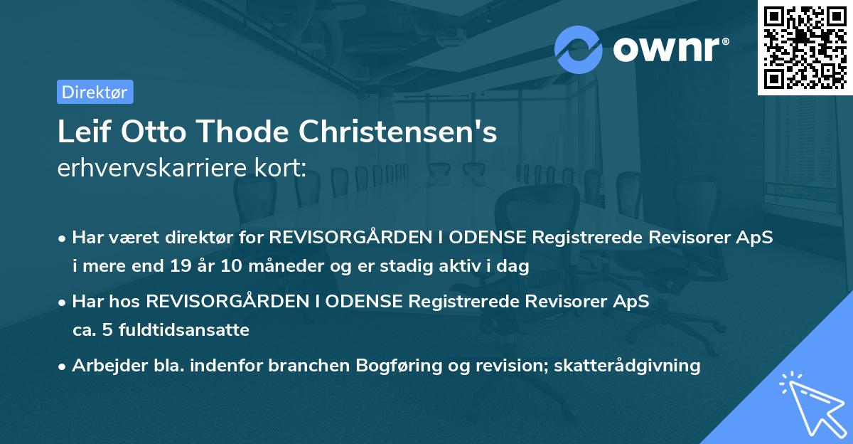 Leif Otto Thode Christensen's erhvervskarriere kort