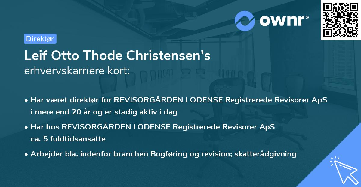 Leif Otto Thode Christensen's erhvervskarriere kort