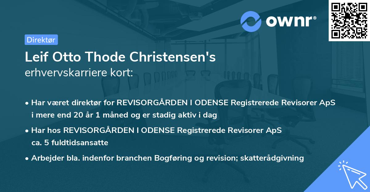 Leif Otto Thode Christensen's erhvervskarriere kort