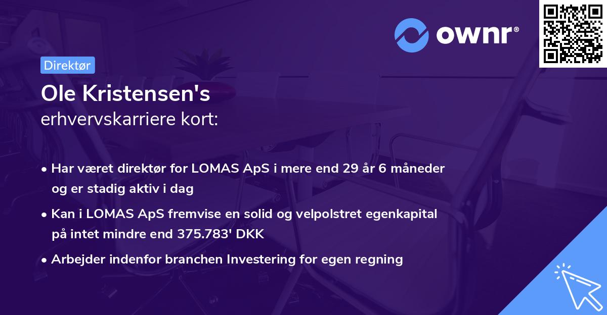 Ole Kristensen's erhvervskarriere kort