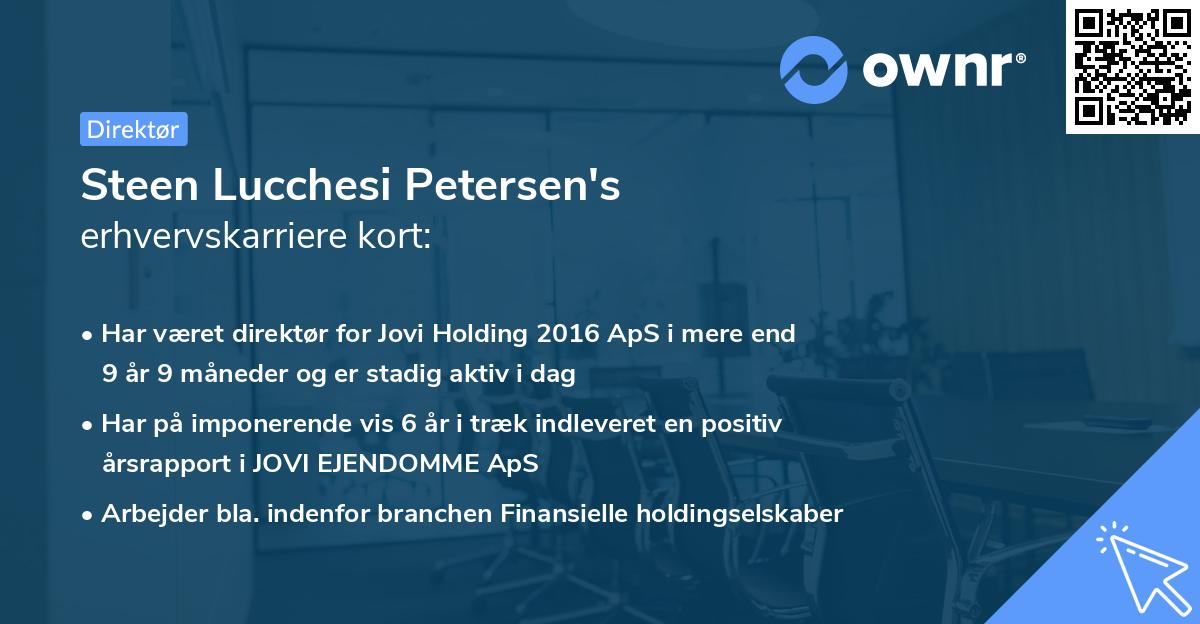 Steen Lucchesi Petersen's erhvervskarriere kort