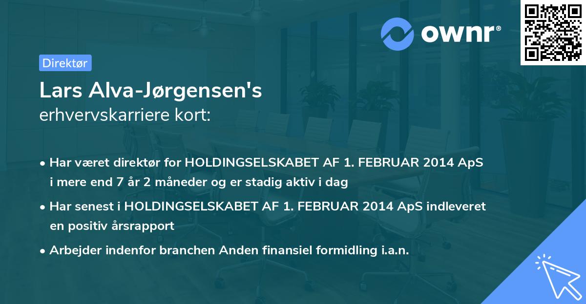 Lars Alva-Jørgensen's erhvervskarriere kort