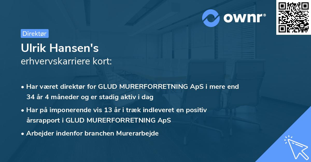 Ulrik Hansen's erhvervskarriere kort