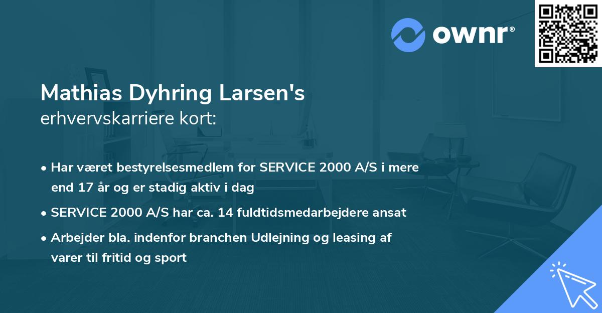 Mathias Dyhring Larsen's erhvervskarriere kort
