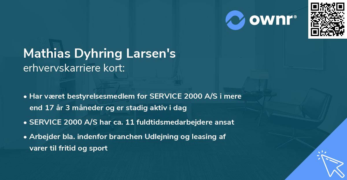 Mathias Dyhring Larsen's erhvervskarriere kort