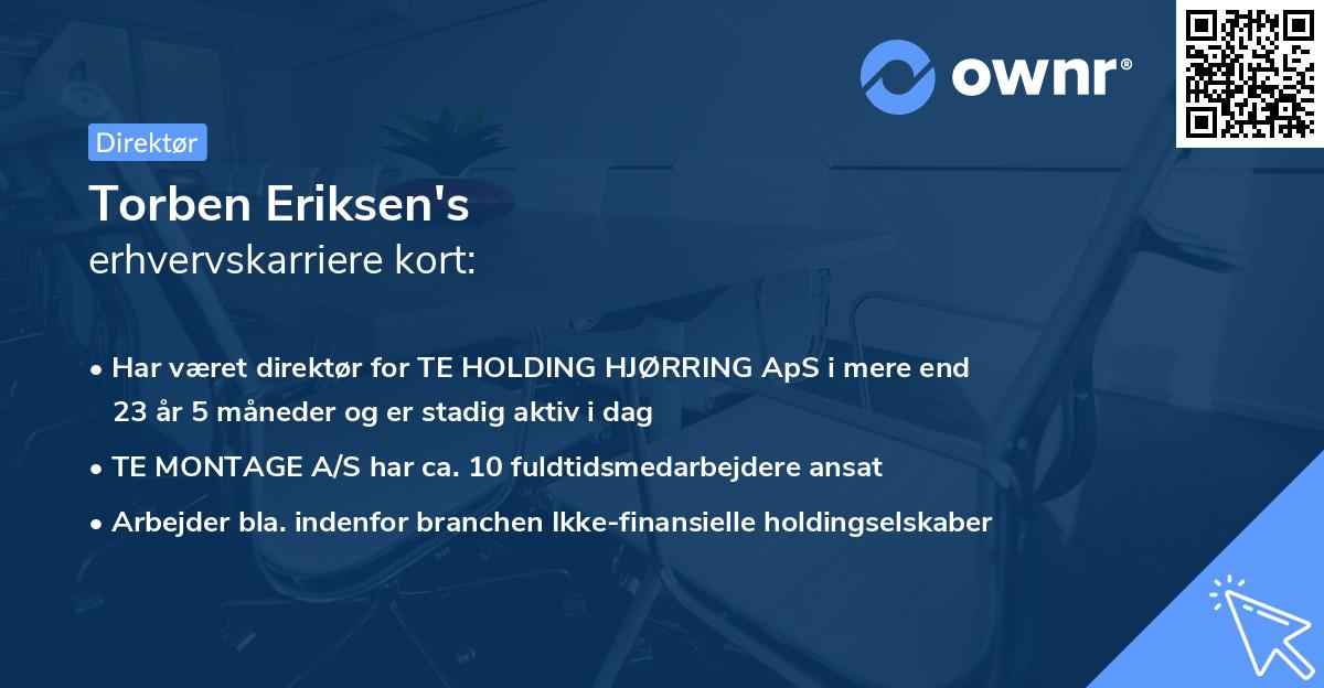 Torben Eriksen's erhvervskarriere kort