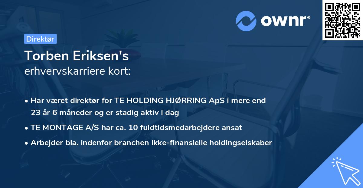 Torben Eriksen's erhvervskarriere kort