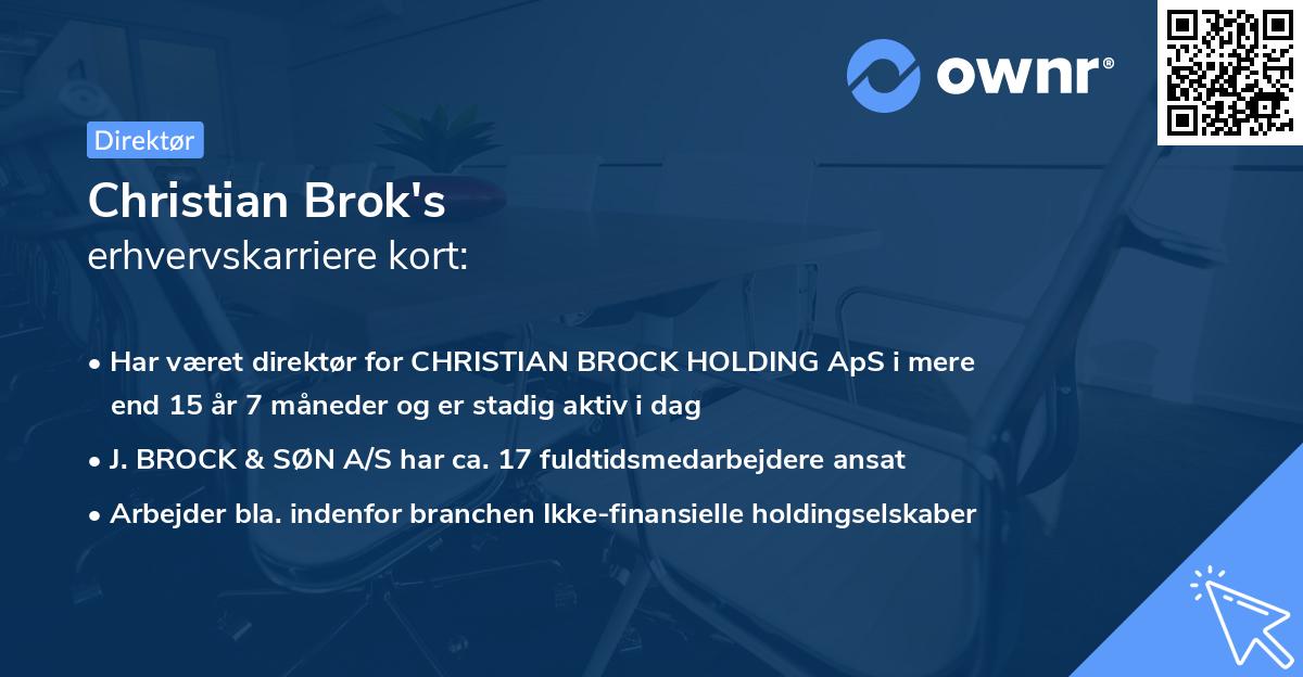 Christian Brok's erhvervskarriere kort