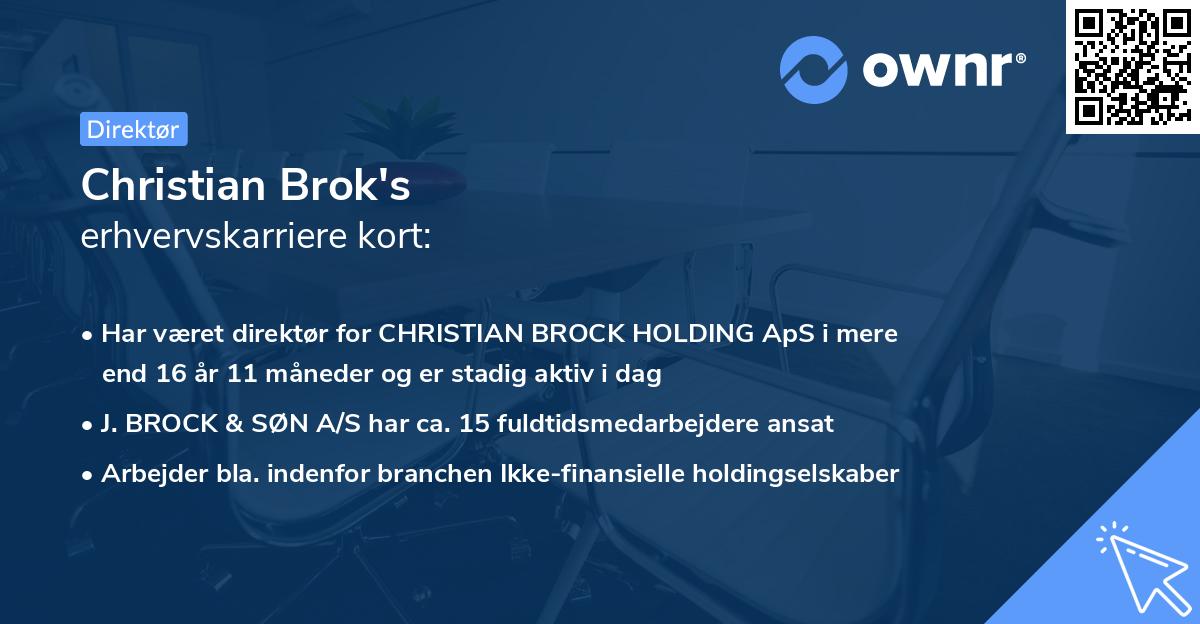 Christian Brok's erhvervskarriere kort