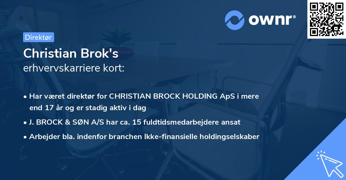 Christian Brok's erhvervskarriere kort